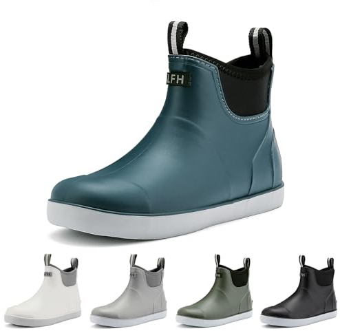 zaxunai Stivali Pioggia Gomma Uomo, Stivaletti Antinfortunistica Uomo, Stivali Da Pesca, Antiscivolo Comode Shorty Boots Scarpe Da Giardino