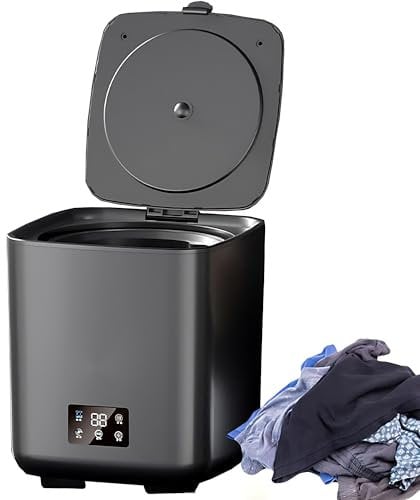 Fully Automatic Washing Machine, 10L Mini 4 In 1 Washers, with Drain Pipe Portable Washing Machine, Intelligent Fully Automatic Cleaning + 4 Speed Adjustment, LCD Touch Control, for Travel Home