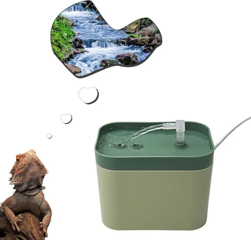 Dnoifne Bassin d'eau avec Système de Filtration pour Reptiles, Fontaine à Boire pour Lézards, Accessoire pour Terrarium de Dragon Barbu, Gecko Léopard, Caméléon et Serpent