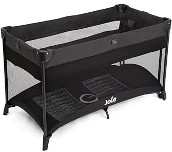 Joie Allura 120 Reisebett, kompakt faltbar, herausnehmbare Babywanne, seitlicher Reißverschluss, mit Matratze & Tragetasche, von Geburt bis 3 Jahre (0–15kg), Shale