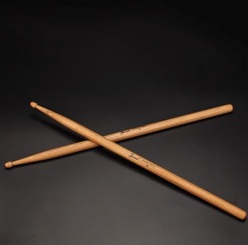 Schlagzeugstöcke 1 Paar Hickory 5A/7A Holz mit Holzspitze for Schüler und Kinder, for Kinder und Erwachsene, Musikinstrumentenzubehör(Log Color,5A)