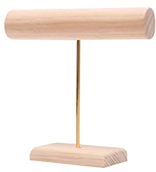 FashionCha Espositore per Gioielli Porta Bracciali Supporto Verticale Organizzatore per Collane E Orologi in Legno con Base Stabile Adatto per Negozi E Uso Pers