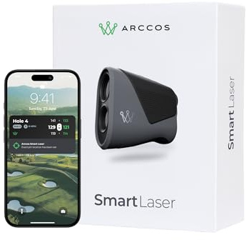 Arccos Smart Laser Rangefinder with Slope & Wind – Golf AI-Powered “Plays Like” Distances, AI Strategy & Green Maps, Tournament Legal Toggle, Free First Year