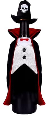 Miaija Halloween Wine Bottle Cover Fabric Vampire Cape Bottle Decoration for Halloween Home Decoration Party Gift