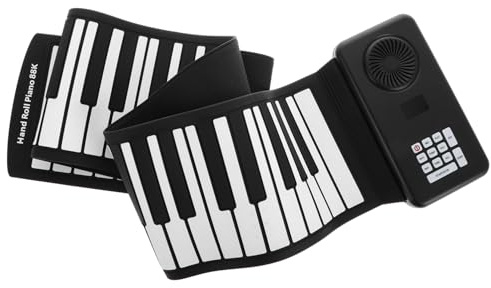 SAFIGLE Handgerolltes Elektronisches Reiseklavier aus Silikon mit 88 Tasten Leicht zu Reinigen und Tragbar für Anfänger Reisen Inklusive USB Kabel