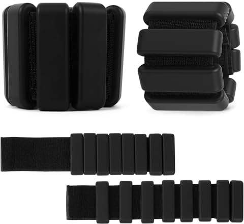 2 Stück Gewichtsmanschetten Handgelenk, Verstellbare Handgelenkgewichte Set, Handgelenk Gewichte für Beine und Arme, Armgewichte Manschetten, Knöchelgewichte für Yoga Pilates Sports(Je 0,45 kg)