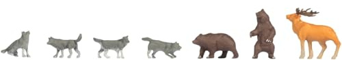 NOCH Bären und Wölfe, Tierfiguren Modellbahn, detailgetreu bemalt für Spur N, ideale Gestaltung Wilder Waldlandschaften in 1:160