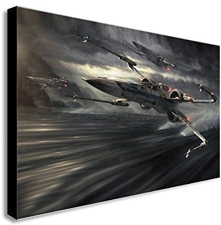 X Wing Star Wars Leinwand, Kunstdruck für die Wand, verschiedene Größen, holz, A2 24x16 inch