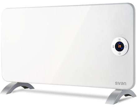 SVAN Radiador plano 1 Elemento Svan 2000 W 2 Niveles Blanco Táctil Display LED Mando a distancia Temp