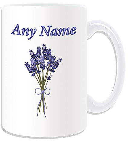 Unigif - Taza de desayuno personalizable (tamaño grande, diseño de plantas naturales), color blanco