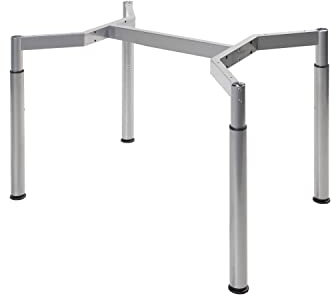 boho möbelwerkstatt Schreibtischgestell, Konferenztischgestell, Tischgestell, höheneinstellbar in Silber RAL9006 für Tischplatten von 120 x 80 cm