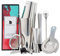 Ensemble de Shaker à Cocktail en Acier Inoxydable: Ensemble de Shaker à Boston 9 pièces avec Ensemble de passoires Hawthorne, Tasse à mesurer, Pilon de Bar, cuillère de Bar & 2 verseurs de vin