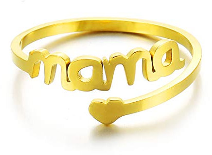 RWQIAN Mutter Plot Geschenk Mama Ring Damen Ringe Herzen Schmuck Geschenk zum Geburtstag Jahrestag Valentinstag