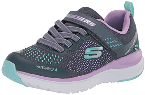 Skechers Girls Ultra Groove Hydro Mist Sneaker, Gray Textile Multi Trim, 5 UK