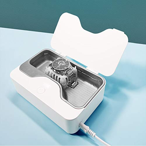 JHM-Ultrasonic Cleaner Professional Household with Basket,Portable Ultrasonic Jewelry Cleaner 650ML Cleaner Machine with One Button for Cleaning Dentures Watches Glass Cleaner
