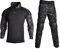 Lilychan Tactical Military Suits für Herren Langarm-Rip-Stop-Uniformen Combat Shirt und Pants Elbow Knee Pads (CP-Schwarz, XL)