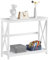 Yaheetech Table Console Table d'Entrée en Bois Table Etroit, Moderne, avec 2 Etagères de Rangement, Structure en X, pour Petits Espaces, Salon, Couloir, 102 x 30 x 81 cm, Blanche