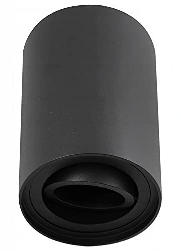 LED Aufbauspot, LED Deckenaufbauleuchte, Aluminium Deckenleuchte Schwarz Rund Ø85mm x 115mm OH1007 (SCHWARZ SLIM)