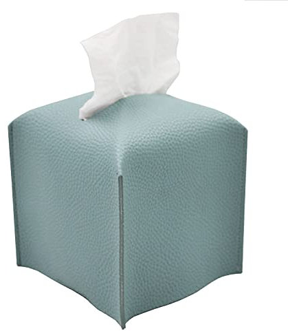 Livelab Taschentuchbox-Abdeckung, quadratisch, dekorativ, PU-Leder, moderner Taschentuchbehälter, Gesichtspapier-Organizer, Spender für Badezimmer, Schminktisch, Nachttische, Schreibtisch, 12,7 x 12,7