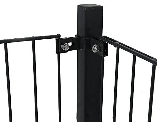 HOME DELUXE - 2 x Eckpfosten MORATA - Farbe: Moosgrün (RAL 6005), Höhe: 2900 mm, für Zaunhöhe 2400 mm, inkl. Befestigungsschellen