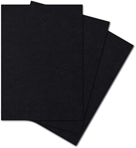 ARTOZ 25x Briefpapier - Schwarz DIN A4 297 x 210 mm - Edle Egoutteur-Rippung - Hochwertiges Designpapier Urkundenpapier