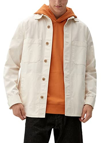 s.Oliver Men's 2128500 Overshirt Jacke, White, L