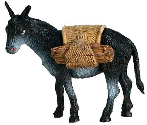 Acan Tradineur - Burro de Carga para Belén, durexina, Figura Decorativa de Animal para Nacimiento, Pesebre, Adorno Artesano, Tradicional, Navidad, 8 x 9,5 x 5,5 cm, Modelo Aleatorio