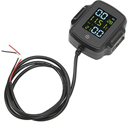 Tpms Pressione Pneumatici, Pressione Gomme Moto, DC 12V Moto Monitor della Pressione dei Pneumatici Moto TPMS con Display per Moto