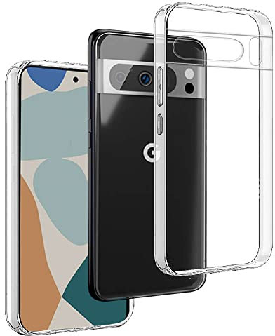 REY 3X Funda Carcasa Gel Transparente para Google Pixel 8 Pro, Ultra Fina 0,33mm, Silicona TPU de Alta Resistencia y Flexibilidad