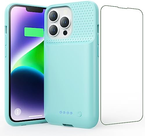 Feob Battery Case for iPhone 12/12 Pro,Upgraded 10800mAh Battery Charging Case Rechargeable Protective Extended Charger Cover for iPhone 12/12 Pro (6.1inch)-Green
