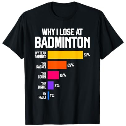 Warum ich bei Badminton verliere Lustige Ausreden Federball Birdie T-Shirt