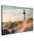 MuchoWow© Bild auf Leinwand 60x40 cm Schlafzimmer Bilder Wand Deko Wohnzimmer Modern Wanddeko Bilderwand Geschenk Maritime - Leuchtturm - Gras - Dünen - Meer - Natur - Maritim