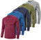 ZENGVEE 4/5 Pack Men's Long Sleeve T-Shirt Quick Dry Running Sport Gym T Shirts Outdoor Active Athletic Performance Crew Long Sleeve Top,1610-Gray Green Navy Blue Red-2XL