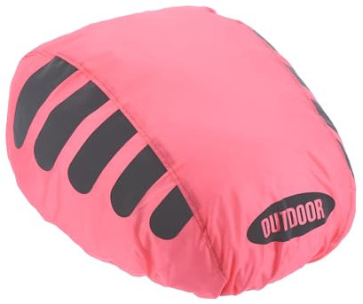 PATIKIL Cycling Bicycle Helmet Cover, Motorcycle Helmet Rain Covers Ride Gear Helmet Cover with Reflective Strip for Road Cycling, Pink