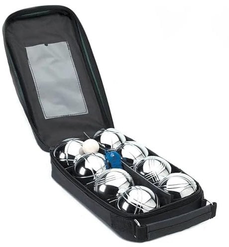 Vivo Technologies 8pc Chrome Plated French Boules Set with Carry Case,Garden Game for Adults Kids Family Friends- Fun Activity For Everyone