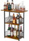 Eyteenokk Estante independiente para whisky: estante de vino de 3 niveles, mini bar, mesa de esquina para botellas de vino, barra de café, para botellas, cafetera y tazas