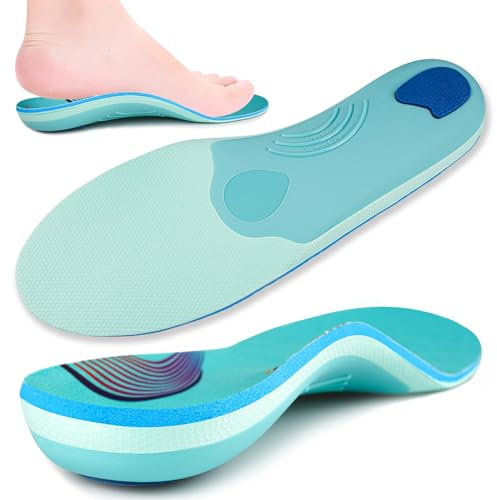 SUPPORTINSERT Plantar Fasciitis Arch Support Orthotics Insole Men Women Pain Relief, Planter Facetious Flat Feet Heel Spur Absorb Shock Orthopedic Pad, Shoes Work Boot Inserts, UK 9-28cm