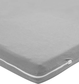 Meyco Baby Uni Matratzenbezug für Reisebetten (Überzug aus 100% Baumwolle, weich, hautfreundlich, dehnbar, waschbar & trocknergeeignet, Größe: 60 x 120 cm), Grey