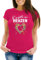 MoonWorks® Damen T-Shirt Fasching Karneval Konfetti im Herzen Kostüm-Ersatz Verkleidung Funshirt Frauen pink XS