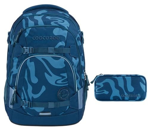 coocazoo MATE Schulrucksack-Set 2tlg inkl. Schlamperbox (Breaking Waves)