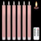 Eldnacele LED Taper Candles Flickering with Timer, Battery Operated Pink Flameless Taper Candles with Remote, Real Wax LED Dinner Candle for Home Wedding Christmas Decor