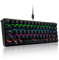 SHANGZHAOYUAN Gaming Keyboard, 60% RGB Mechanical Keyboard, Ultra-Compact Hot Swappable Wired Keyboard Red Switch, 61 Keys Mini Keyboard for PC Gamer Typist, QWERTY US Layout (Black)