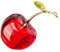 Amosfun Figurine De Cerise en Cristal Statue De Fruit en Verre Mini Sculpture Cerise Soufflée À La Main Ornements De Table -Papier en Verre Figurines d'art À Collectionner Décor De