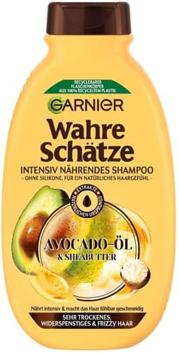 Garnier Vero tesoro, shampoo nutriente intenso, olio di avocado e burro di karitè, per capelli secchi, senza siliconi, per tutti i tipi di ricci, più morbidezza, 1 x 250 ml