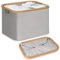 efluky Foldable Washing Basket, 48L Bamboo Laundry Baskets, Collapsible Laundry Basket Wash Clothes Ironing Baskets, Light Grey Folding Laundry Hamper