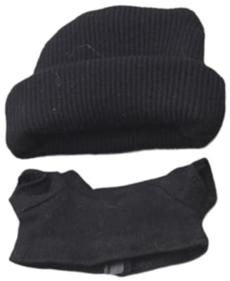 Luwecf 2 Stück Puppen T-Shirt und Hut Set für 17 cm Puppen, Schwarz