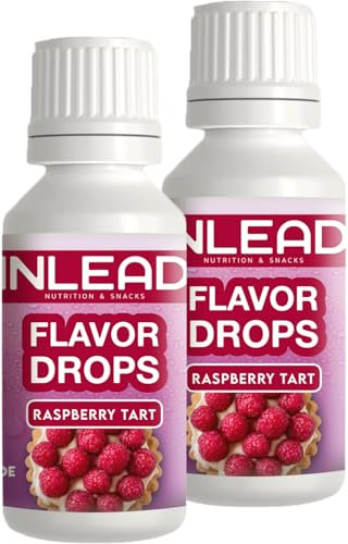 INLEAD - Flavor Drops | Zuckerfrei & Kalorienfrei | Aromatropfen für Speisen & Getränke | Vielseitig einsetzbar | Top Geschmack | Vegan - 2x 30ml (Raspberry Tart - Himbeer-Torte)
