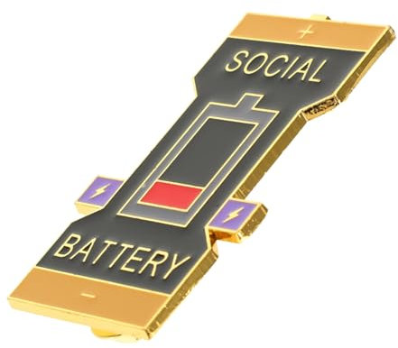 SAFIGLE Battery Brooch Decorative Pin Brooch for Women Psychology Symbol Badge Funny Badge Pin es for Women for Dress Cardigan Clips Symbol Cute Alloy Black