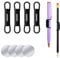 Grevosea 4 Pack Magnetic Pen Holder, Silicone Magnetic Pencil Holder Adjustable Pen Holder Magnetic Marker Holder for Refrigerator Fridge Whiteboard Bulletion Board and Wall (Black)