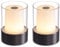VISDANFO Kleine Camping Lampe, Aufladbare LED Touch Outdoor Tischlampe Kabellos, Tragbare Nachttischlampe 2er set, Geeignet für Schlafzimmer Dekoration, Baby-Nachtlicht, Bad, Stillen (Schwarz)